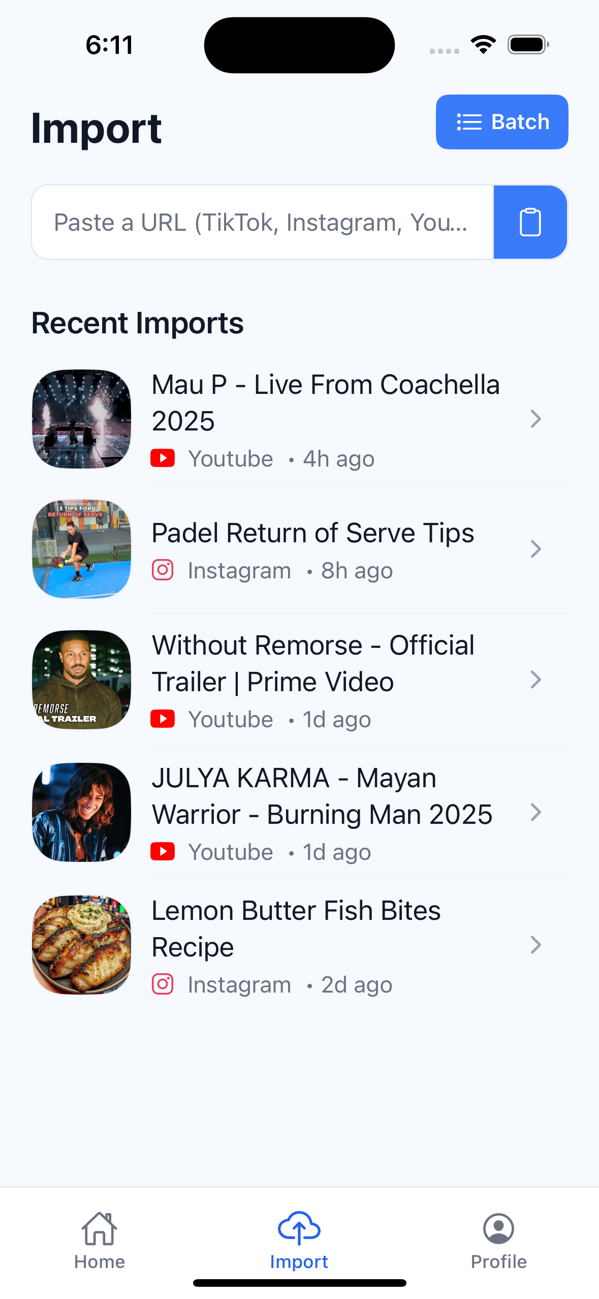 Sortiq Import Screen - Save Content